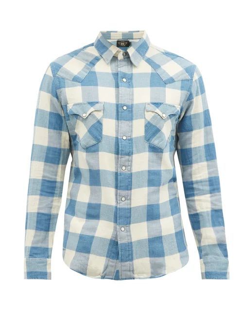RRL - Buffalo-check Cotton-blend Poplin Shirt - Mens - Blue Multi