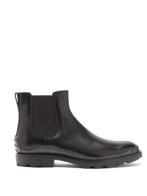 Tod's - Calgary Pebbled Leather Chelsea Boots - Mens - Black
