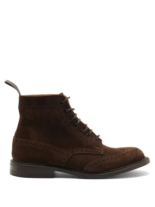 Tricker's - Stow Suede Ankle Boots - Mens - Dark Brown