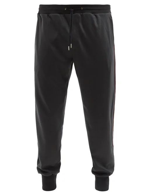 Side-stripe Wool-jersey Track Pants - Mens - Dark Khaki
