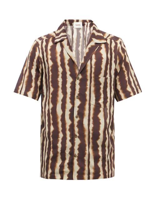 Venci Cuban-collar Tie-dye Cotton-voile Shirt - Mens - Multi
