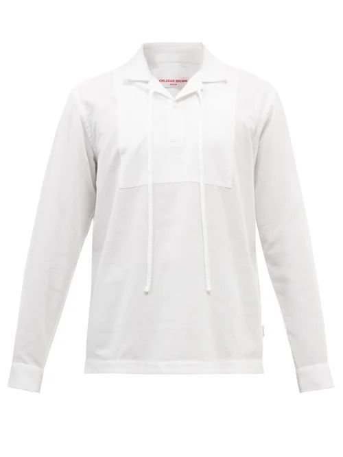 Uriel Cuban-collar Cotton-poplin Shirt - Mens - White