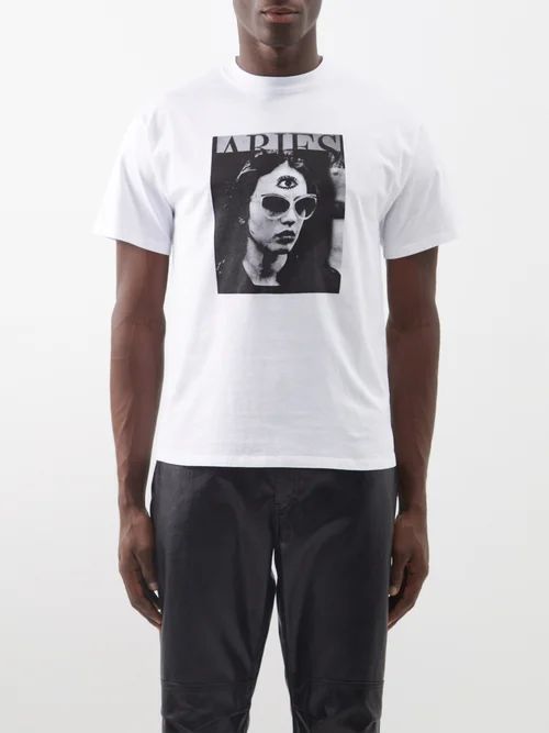 Triclops-print Cotton-jersey T-shirt - Mens - White