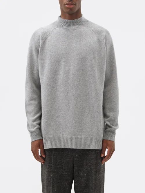 Responsible Cashmere-blend Turtle-neck Sweater - Mens - Grey