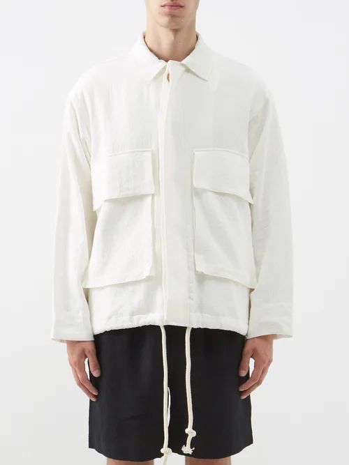 Resport Linen-ramie Blend Jacket - Mens - White