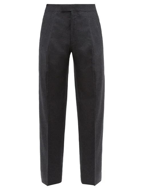 The Row - Martin Pleated Wool-blend Wide-leg Trousers - Mens - Grey