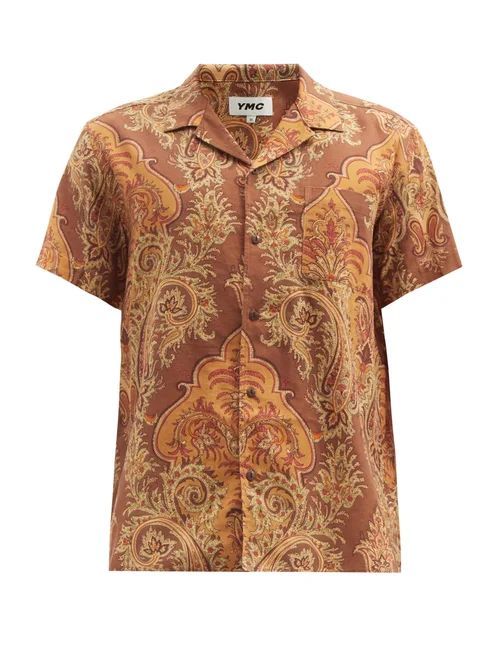 YMC - Malick Short-sleeved Paisley-print Cotton Shirt - Mens - Orange Multi
