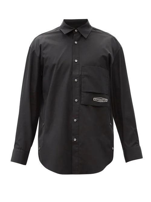 Wooyoungmi - Logo-embroidered Cotton Shirt - Mens - Black