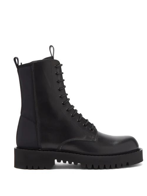 Valentino Garavani - Neoprene And Leather Boots - Mens - Black