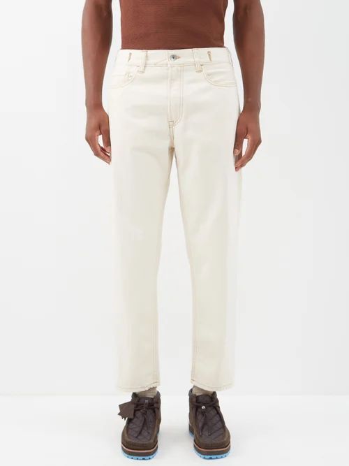 Tearaway Tapered Jeans - Mens - Cream