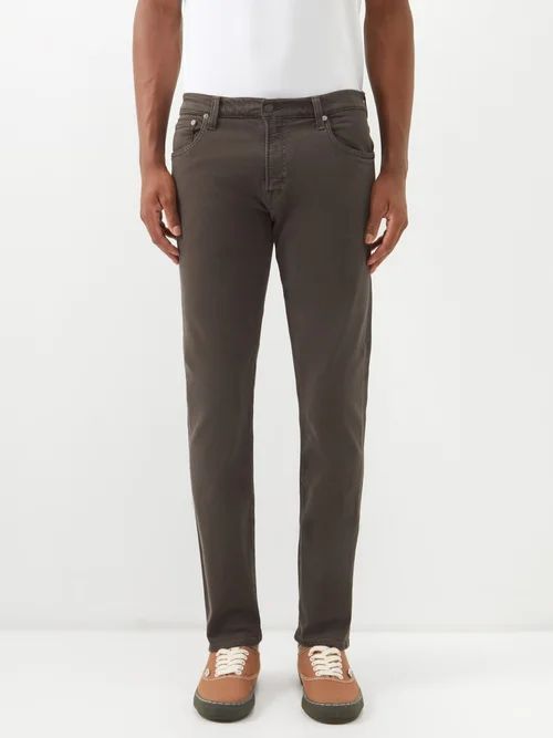 Adler Garment-dyed Denim Tapered-leg Jeans - Mens - Grey