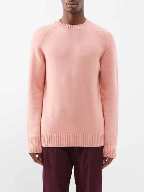 Daniel Raglan-sleeve Cashmere Sweater - Mens - Pink