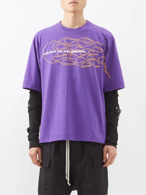 Kaido Cotton-jersey T-shirt - Mens - Purple