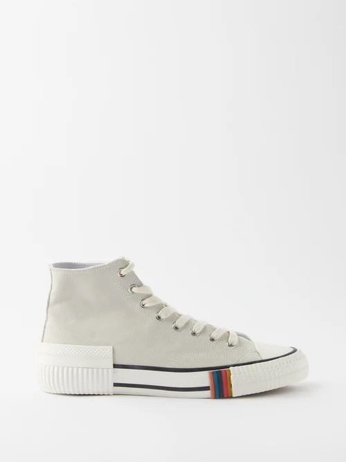 Kelvin Suede High-top Trainers - Mens - White Multi
