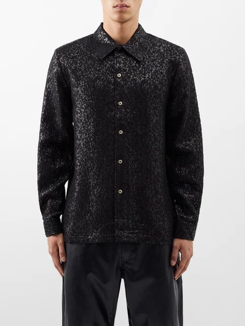 Ripley Wool-blend Devoré Shirt - Mens - Black
