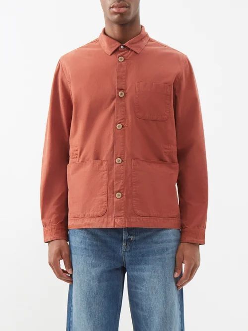 Assembly Patch-pocket Cotton-twill Overshirt - Mens - Brown