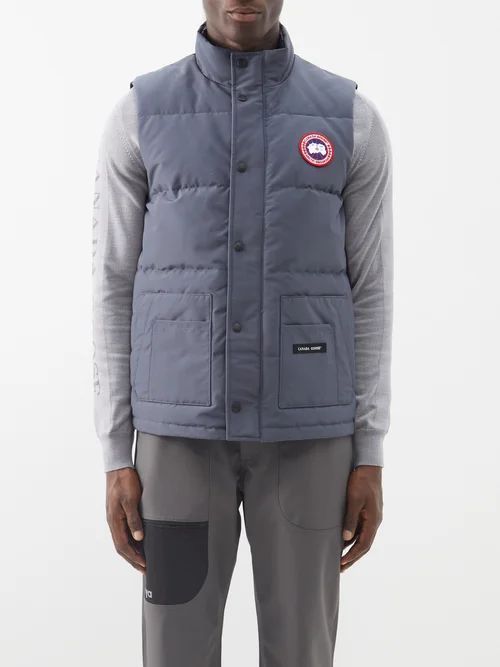 Freestyle Quilted Down Gilet - Mens - Grey Multi