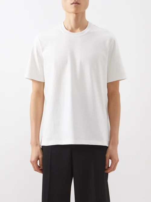 Sunrise Cotton-jersey T-shirt - Mens - Chalk
