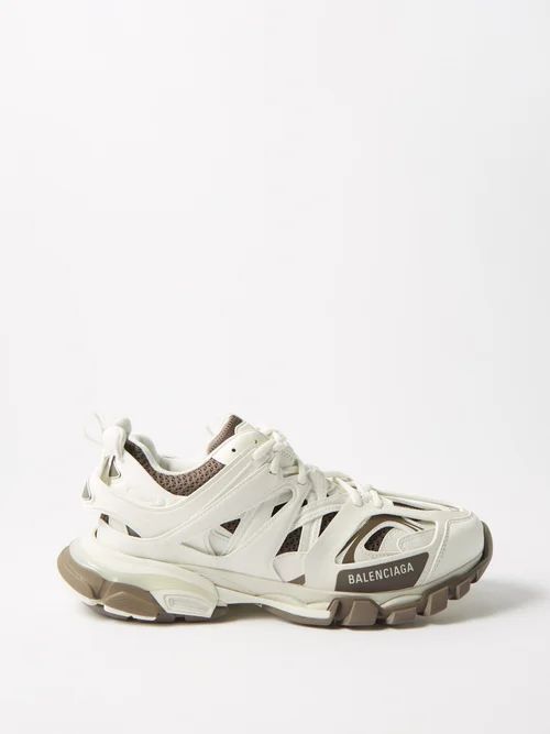 Track Panelled Trainers - Mens - White Multi
