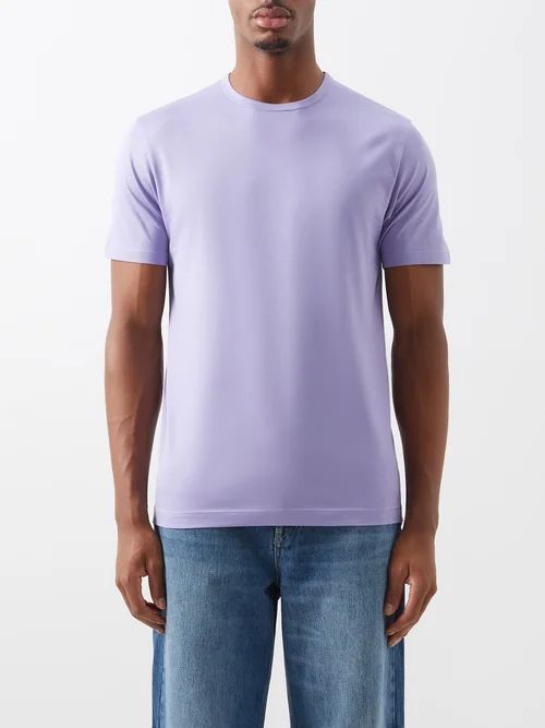 Supima Cotton-jersey T-shirt - Mens - Purple