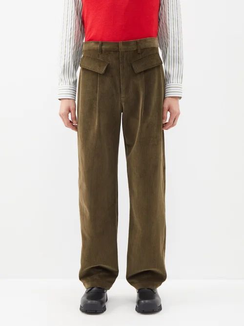 Jem Cotton-blend Corduroy Trousers - Mens - Dark Brown