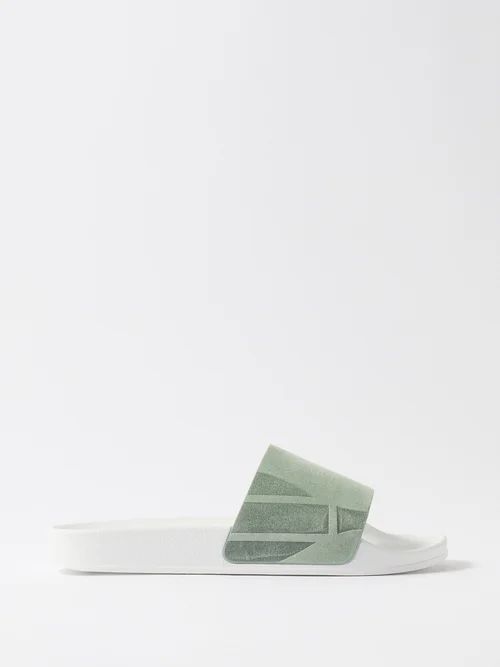 Humberto Suede And Rubber Slides - Mens - Green