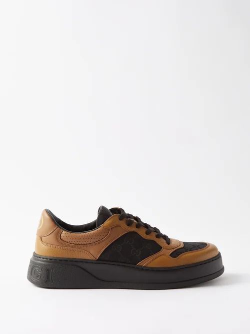 GG Supreme And Leather Trainers - Mens - Black