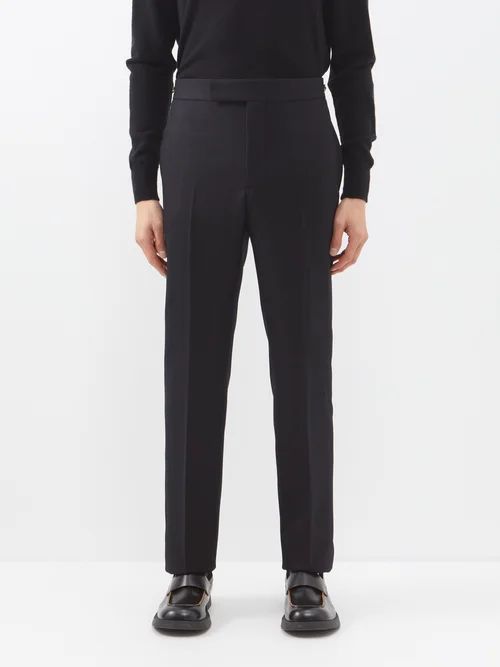 Sebastian Wool-twill Tailored Trousers - Mens - Black