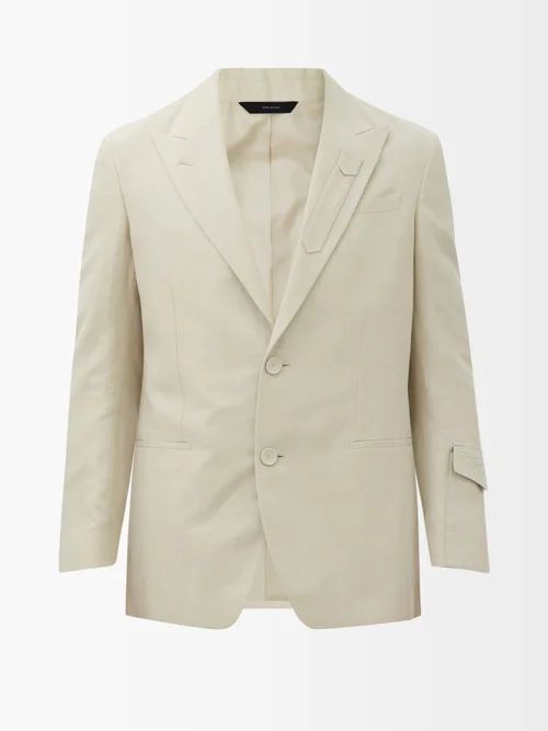 Patch-pocket Suit Jacket - Mens - Light Beige