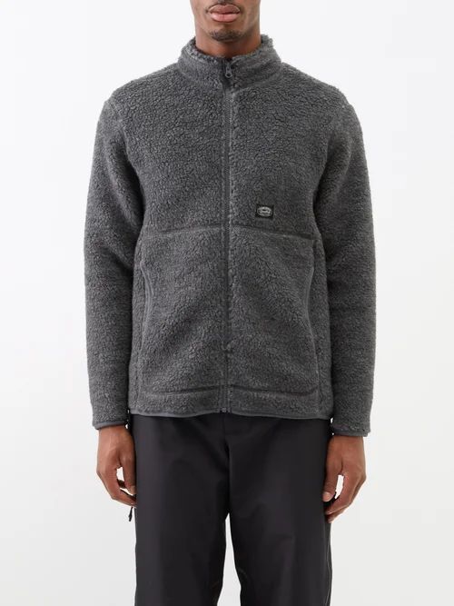 Wool-blend Fleece Jacket - Mens - Charcoal