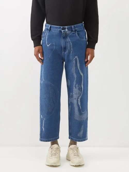 Moonlight Bleached Straight-leg Jeans - Mens - Denim