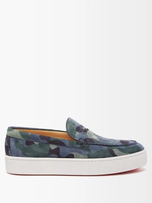 Paqueboat Slip-on Camouflage-suede Trainers - Mens - Multi