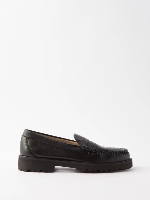Weejun Larson Faux-leather Penny Loafers - Mens - Black