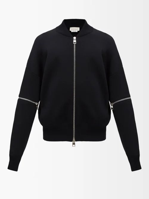 Zipped Wool-blend Jacket - Mens - Black