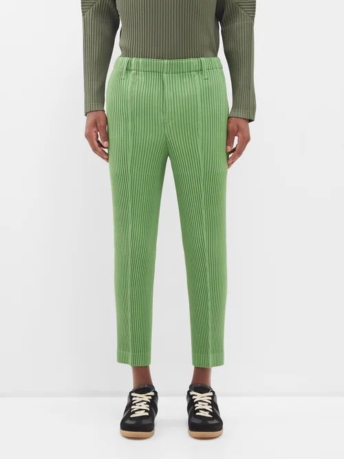 Kersey Technical-pleated Trousers - Mens - Green