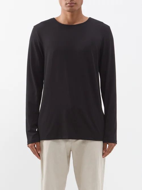 Lagune Jersey Long-sleeved T-shirt - Mens - Black