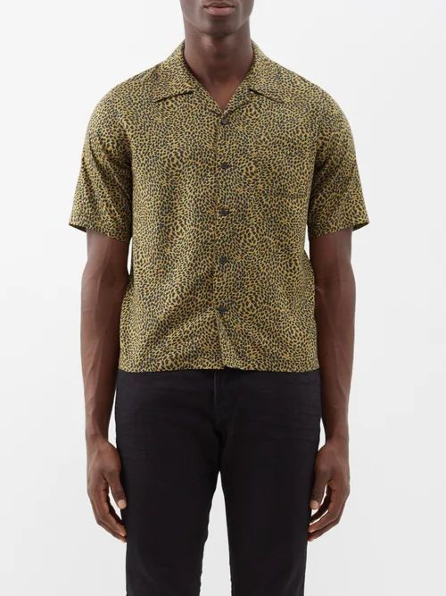 Hawaii Leopard-print Lyocell-blend Shirt - Mens - Leopard Print