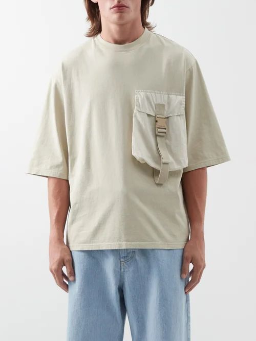 Patch-pocket Cotton-jersey T-shirt - Mens - Beige