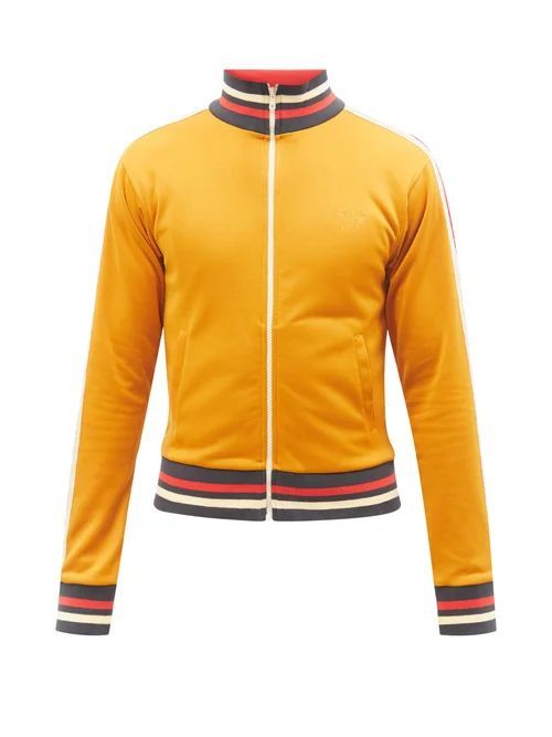 Sunlight Side-stripe Fleece-jersey Track Jacket - Mens - Yellow