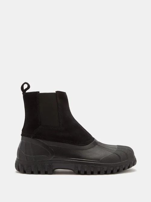 Balbi Suede And Rubber Chelsea Boots - Mens - Black
