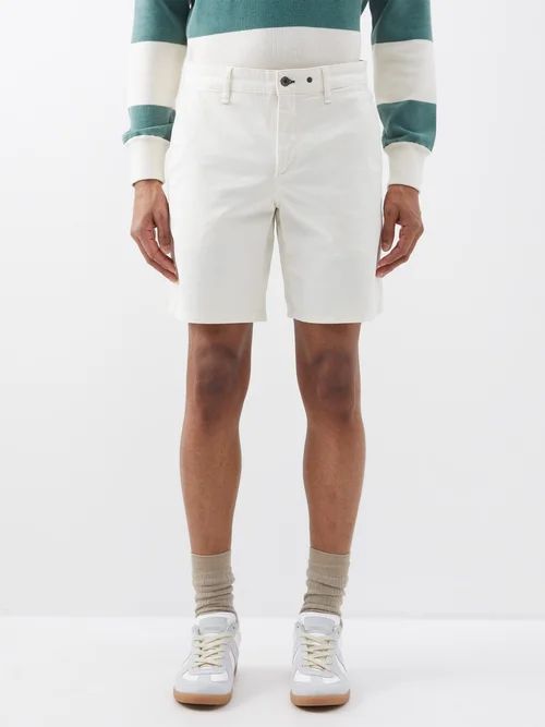 Perry Cotton-blend Twill Shorts - Mens - Off White
