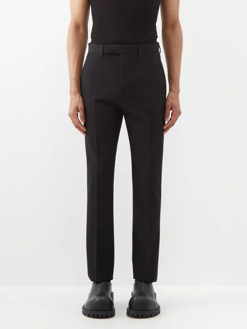 Astaire Straight-leg Wool Suit Trousers - Mens - Black