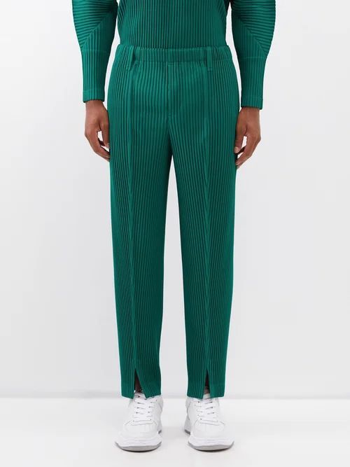 Technical-pleated Trousers - Mens - Green