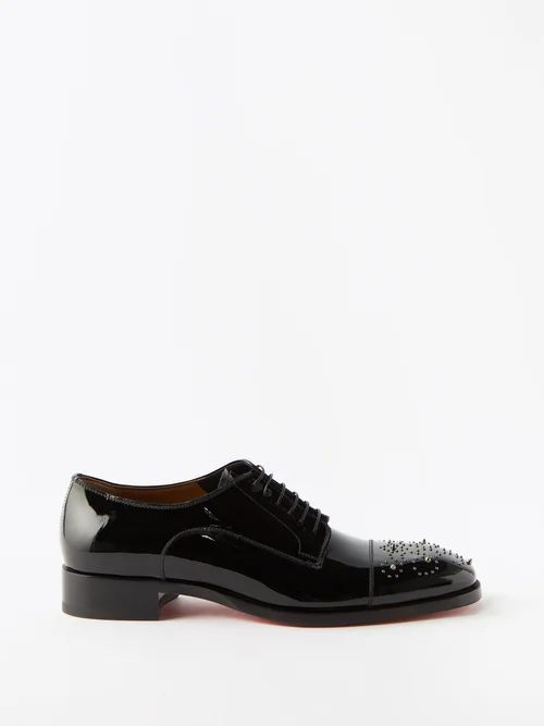 Maltese Patent-leather Derby Shoes - Mens - Black