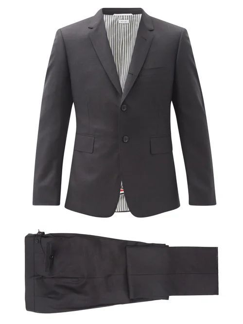 Super 120s Wool-twill Suit And Tie - Mens - Black