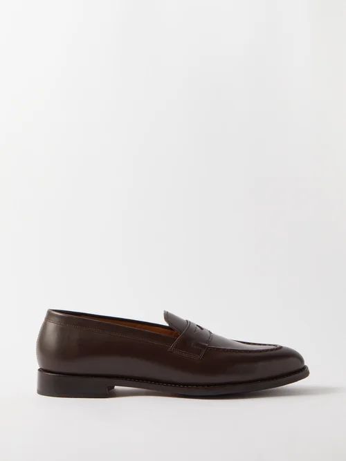 Lloyd Leather Penny Loafers - Mens - Brown