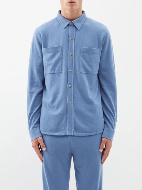 Robert Cashmere Shirt - Mens - Blue