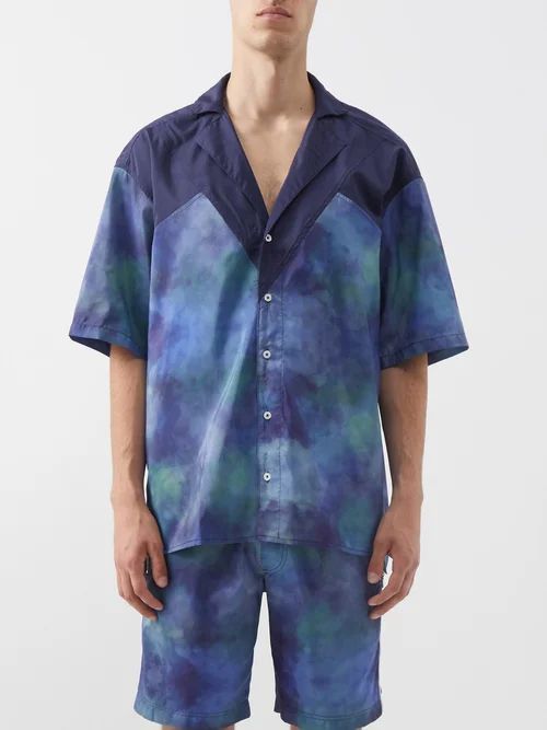 Robyn Double-collar Recycled Shell Shirt - Mens - Blue