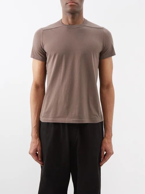 Level Panelled Cotton-jersey T-shirt - Mens - Grey