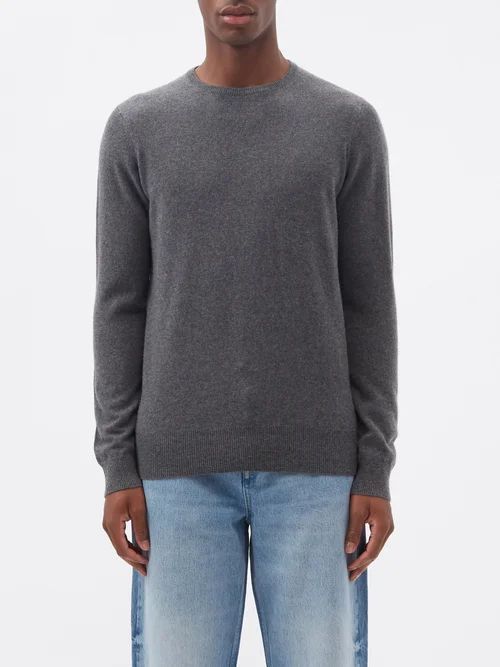 Responsible Cashmere-blend Crew-neck Sweater - Mens - Charcoal